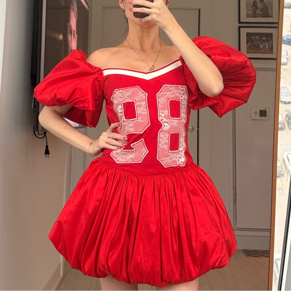 AKIRA Red Off-Shoulder Mini Dress
